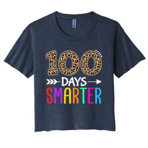 100 Days Smarter Kindergarten Child 100th Day Of School Women's Crop Top Tee