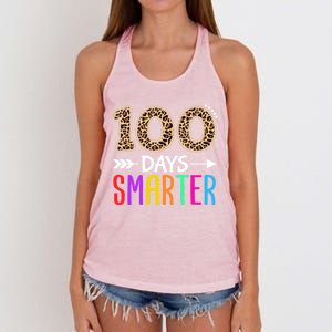 100 Days Smarter Kindergarten Child 100th Day Of School Women's Knotted Racerback Tank