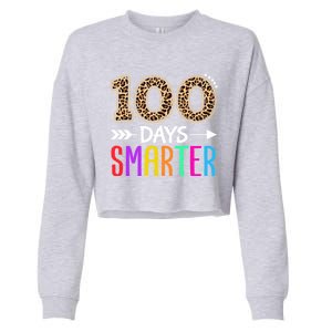 100 Days Smarter Kindergarten Child 100th Day Of School Cropped Pullover Crew