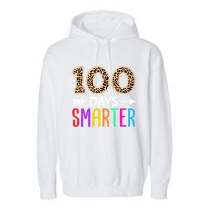 100 Days Smarter Kindergarten Child 100th Day Of School Garment-Dyed Fleece Hoodie