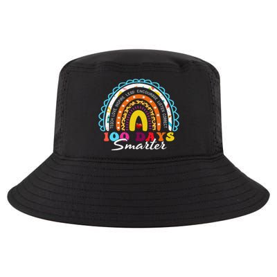 100 Days Smarter Happy 100th Day Of School Rainbow Leopard  Cool Comfort Performance Bucket Hat