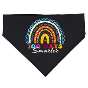 100 Days Smarter Happy 100th Day Of School Rainbow Leopard  USA-Made Doggie Bandana