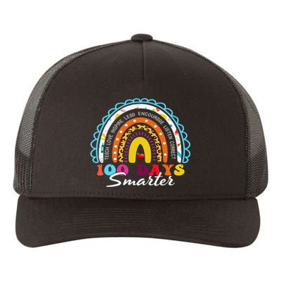 100 Days Smarter Happy 100th Day Of School Rainbow Leopard  Yupoong Adult 5-Panel Trucker Hat