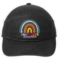 100 Days Smarter Happy 100th Day Of School Rainbow Leopard  7-Panel Snapback Hat