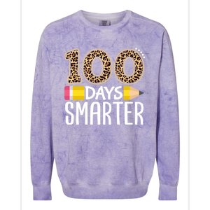 100 Days Smarter Teacher Or Student 100th Day Colorblast Crewneck Sweatshirt