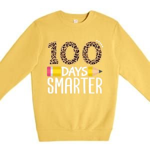 100 Days Smarter Teacher Or Student 100th Day Premium Crewneck Sweatshirt