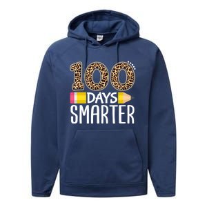 100 Days Smarter Teacher Or Student 100th Day Performance Fleece Hoodie