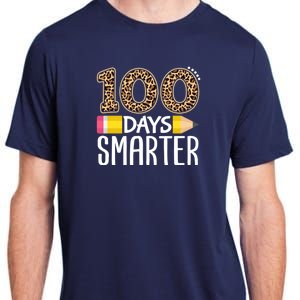 100 Days Smarter Teacher Or Student 100th Day Adult ChromaSoft Performance T-Shirt