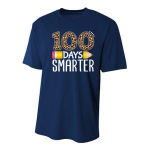 100 Days Smarter Teacher Or Student 100th Day Youth Performance Sprint T-Shirt