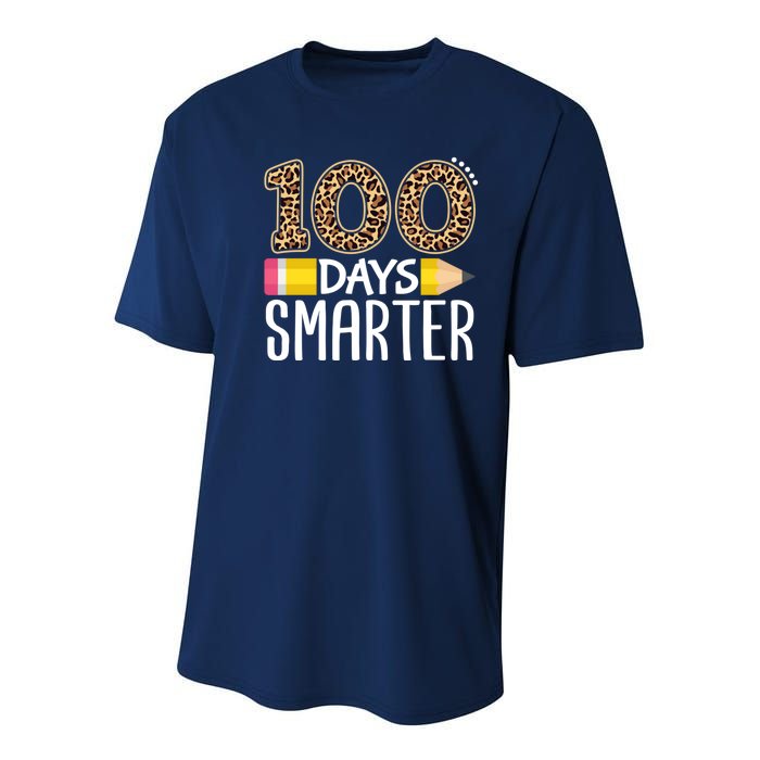 100 Days Smarter Teacher Or Student 100th Day Youth Performance Sprint T-Shirt