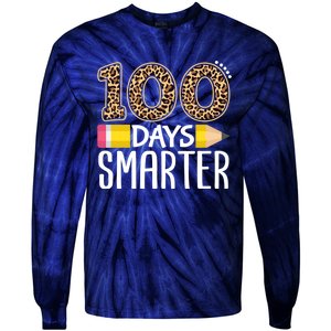 100 Days Smarter Teacher Or Student 100th Day Tie-Dye Long Sleeve Shirt