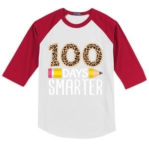 100 Days Smarter Teacher Or Student 100th Day Kids Colorblock Raglan Jersey