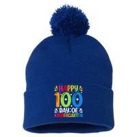 100 Days Smarter Kindergarten Happy 100 Day Of Kindergarten Gift Pom Pom 12in Knit Beanie