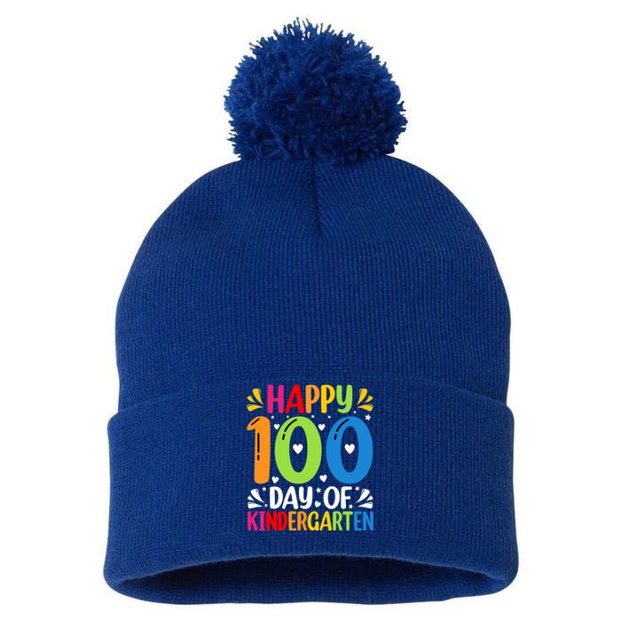 100 Days Smarter Kindergarten Happy 100 Day Of Kindergarten Gift Pom Pom 12in Knit Beanie