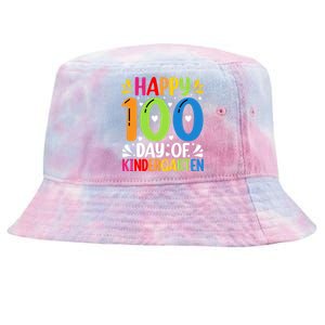 100 Days Smarter Kindergarten Happy 100 Day Of Kindergarten Gift Tie-Dyed Bucket Hat