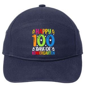 100 Days Smarter Kindergarten Happy 100 Day Of Kindergarten Gift 7-Panel Snapback Hat