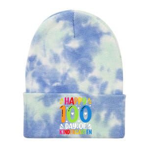 100 Days Smarter Kindergarten Happy 100 Day Of Kindergarten Gift Tie Dye 12in Knit Beanie