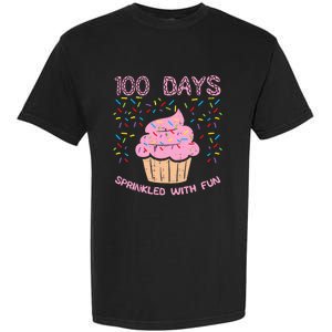 100 Days Sprinkled With Fun Cupcake 100th Day Of School Girl Garment-Dyed Heavyweight T-Shirt