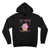 100 Days Sprinkled With Fun Cupcake 100th Day Of School Girl Hoodie