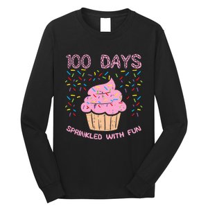 100 Days Sprinkled With Fun Cupcake 100th Day Of School Girl Long Sleeve Shirt