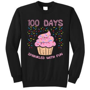 100 Days Sprinkled With Fun Cupcake 100th Day Of School Girl Sweatshirt