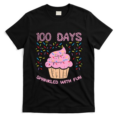 100 Days Sprinkled With Fun Cupcake 100th Day Of School Girl T-Shirt