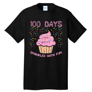 100 Days Sprinkled With Fun Cupcake 100th Day Of School Girl Tall T-Shirt