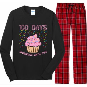 100 Days Sprinkled With Fun Cupcake 100th Day Of School Girl Long Sleeve Pajama Set