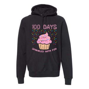 100 Days Sprinkled With Fun Cupcake 100th Day Of School Girl Premium Hoodie