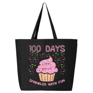 100 Days Sprinkled With Fun Cupcake 100th Day Of School Girl 25L Jumbo Tote