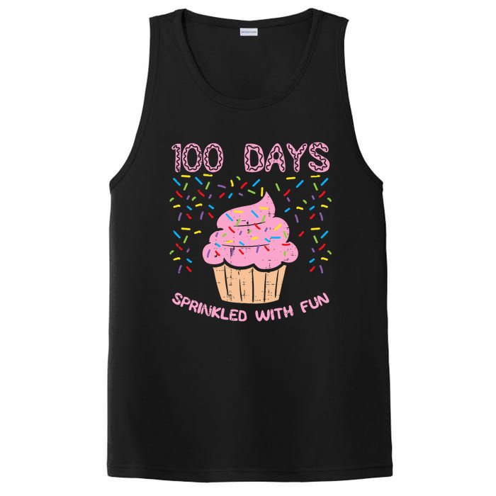 100 Days Sprinkled With Fun Cupcake 100th Day Of School Girl PosiCharge Competitor Tank