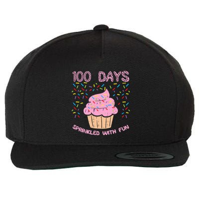 100 Days Sprinkled With Fun Cupcake 100th Day Of School Girl Wool Snapback Cap