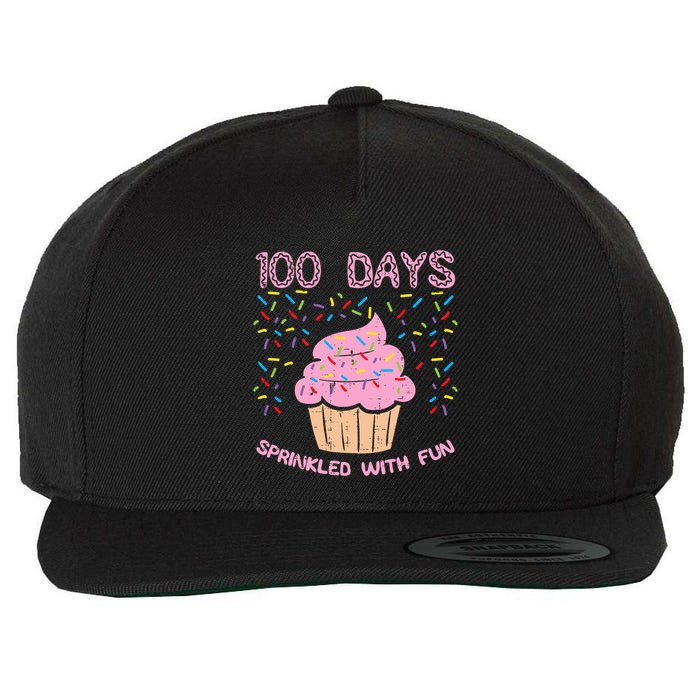 100 Days Sprinkled With Fun Cupcake 100th Day Of School Girl Wool Snapback Cap