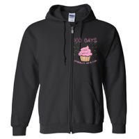 100 Days Sprinkled With Fun Cupcake 100th Day Of School Girl Full Zip Hoodie