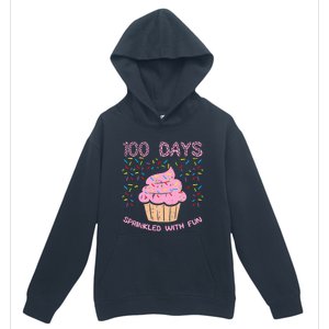 100 Days Sprinkled With Fun Cupcake 100th Day Of School Girl Urban Pullover Hoodie