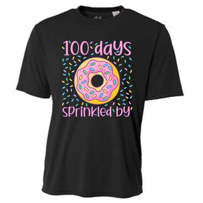 100 Days Sprinkled By Cute Donut 100 Days Of School Cooling Performance Crew T-Shirt