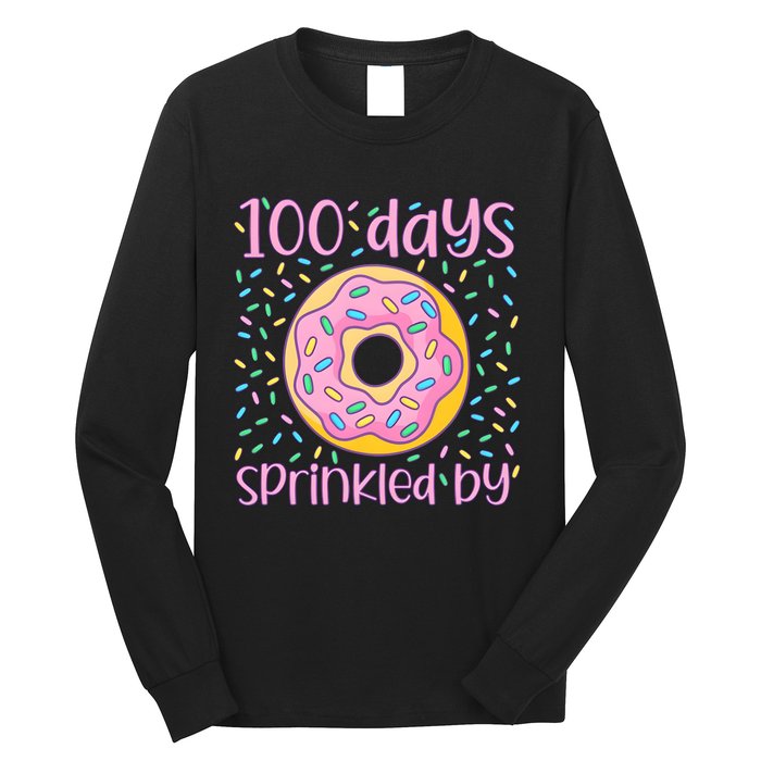 100 Days Sprinkled By Cute Donut 100 Days Of School Long Sleeve Shirt