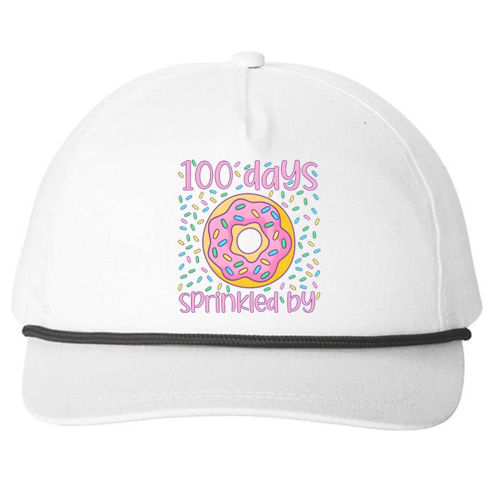 100 Days Sprinkled By Cute Donut 100 Days Of School Snapback Five-Panel Rope Hat