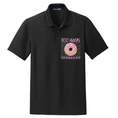 100 Days Sprinkled By Cute Donut 100 Days Of School Dry Zone Grid Polo