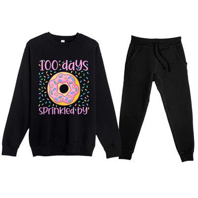 100 Days Sprinkled By Cute Donut 100 Days Of School Premium Crewneck Sweatsuit Set