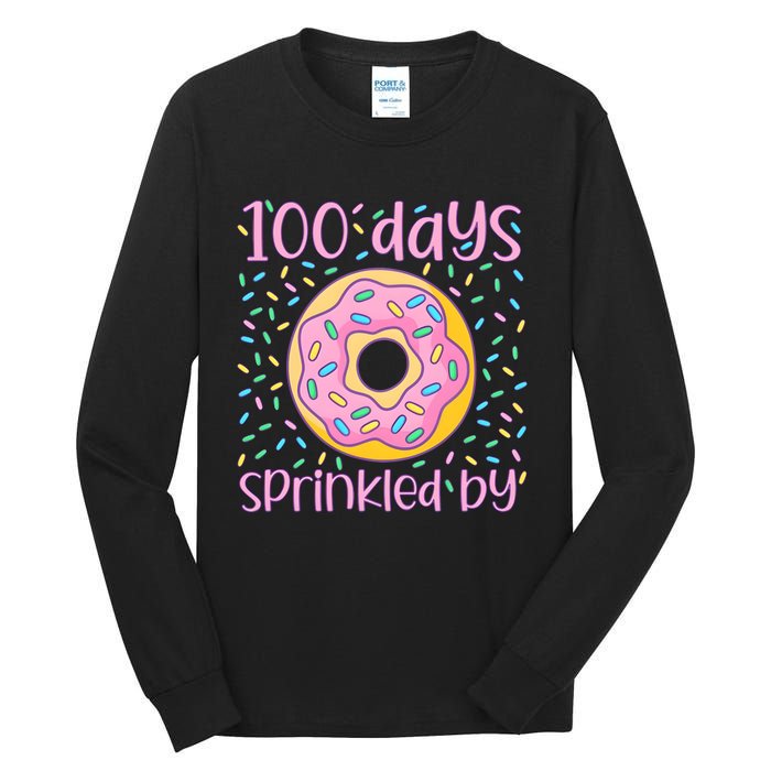 100 Days Sprinkled By Cute Donut 100 Days Of School Tall Long Sleeve T-Shirt