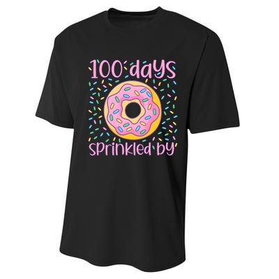 100 Days Sprinkled By Cute Donut 100 Days Of School Performance Sprint T-Shirt