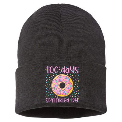 100 Days Sprinkled By Cute Donut 100 Days Of School Sustainable Knit Beanie