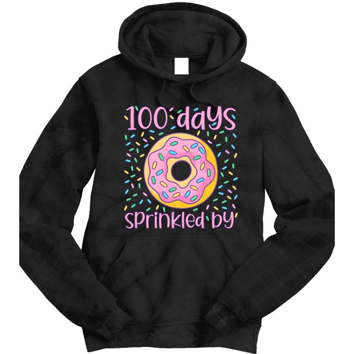 100 Days Sprinkled By Cute Donut 100 Days Of School Tie Dye Hoodie