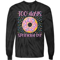 100 Days Sprinkled By Cute Donut 100 Days Of School Tie-Dye Long Sleeve Shirt