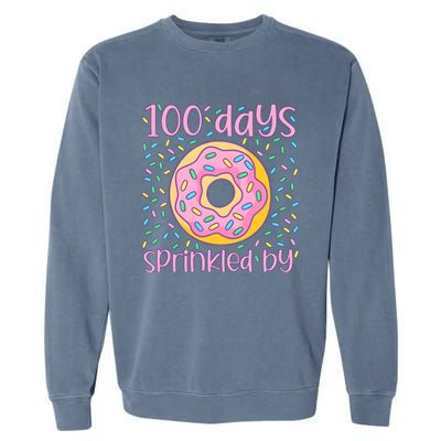 100 Days Sprinkled By Cute Donut 100 Days Of School Garment-Dyed Sweatshirt