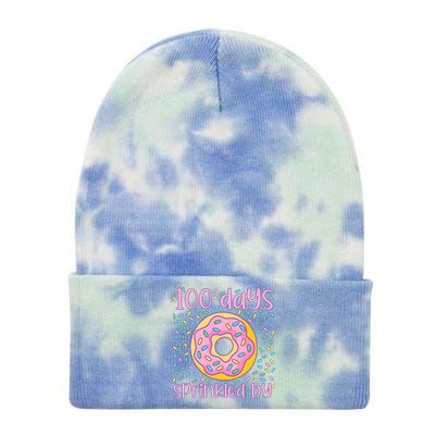 100 Days Sprinkled By Cute Donut 100 Days Of School Tie Dye 12in Knit Beanie