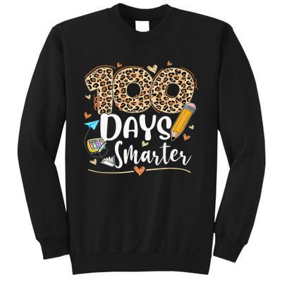 100 Days Smarter Leopard Happy 100th Day Of School Teacher  Sweatshirt