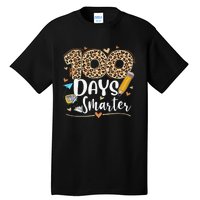 100 Days Smarter Leopard Happy 100th Day Of School Teacher  Tall T-Shirt