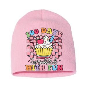 100 Days Sprinkled With Fun Cute Cupcake Short Acrylic Beanie